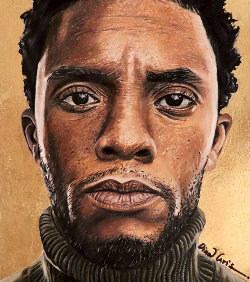 Chadwick Boseman Canvas Prints by dina gris studio artist