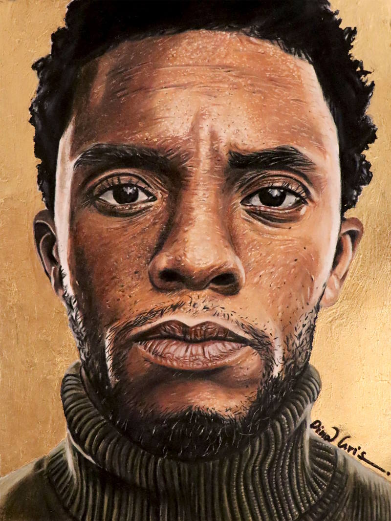 Chadwick Boseman Canvas Prints by dina gris studio artist