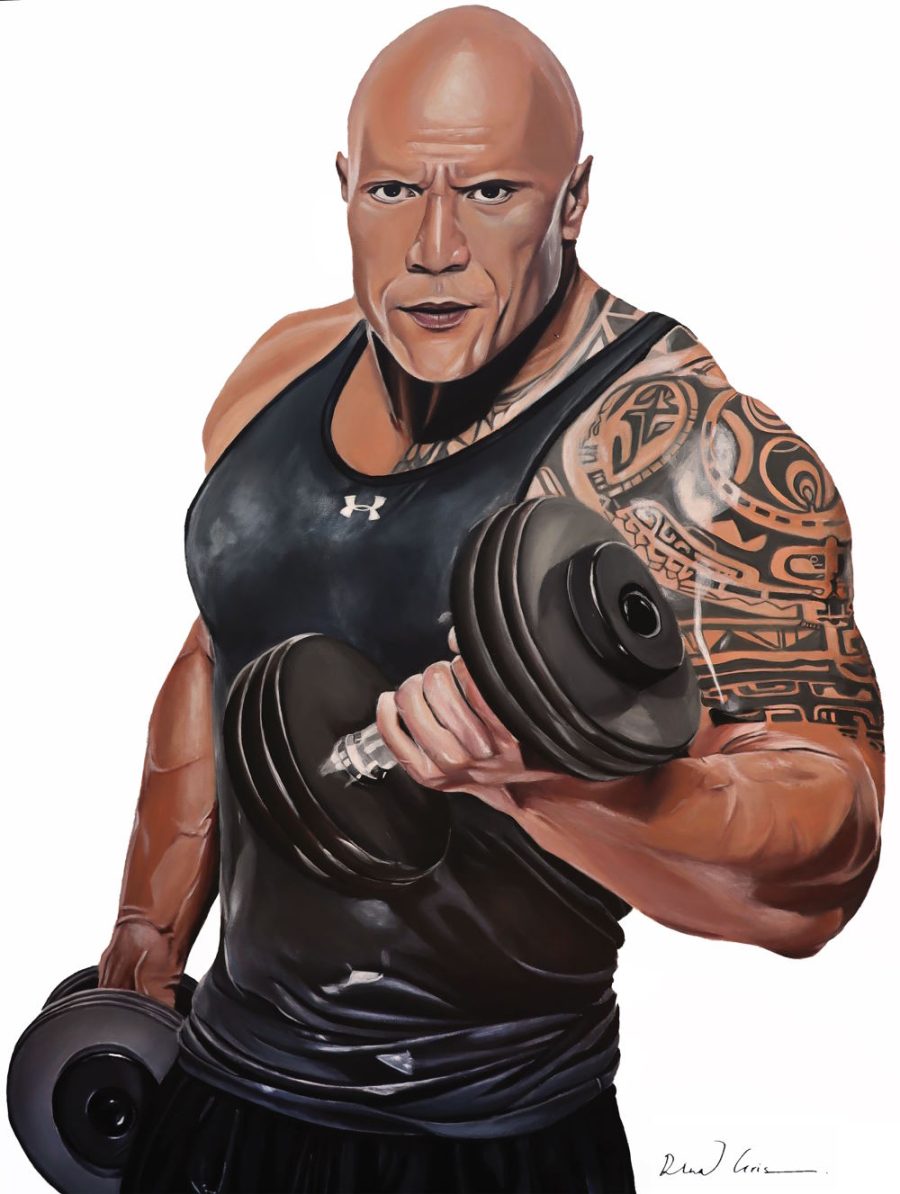 The Rock dwayne johnson original Painting