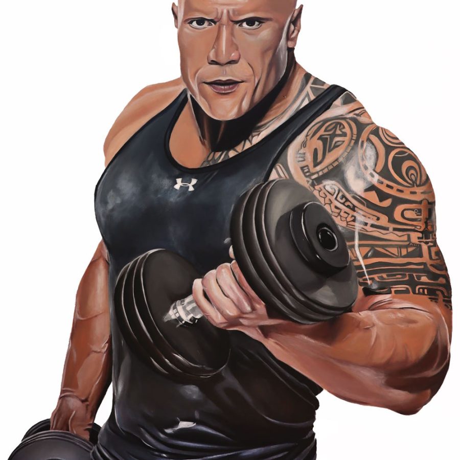 The Rock dwayne johnson original Painting